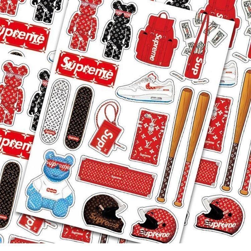 防水个性supreme行李箱旅行箱贴纸潮牌涂鸦笔记本电脑滑板贴纸联名sup