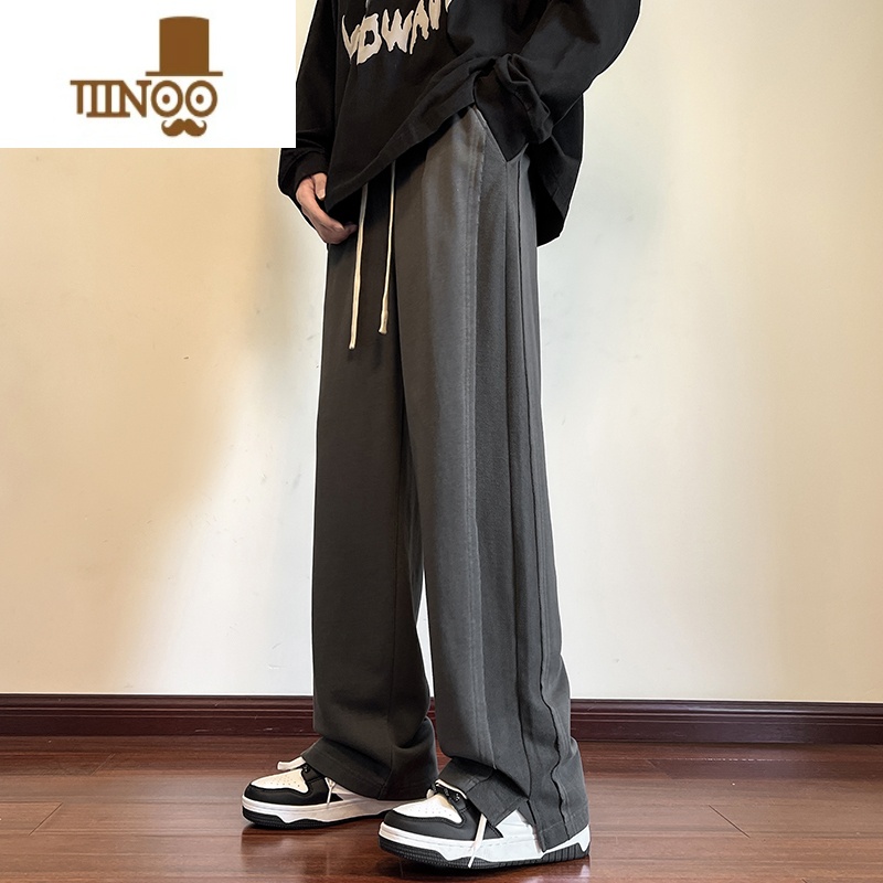 YANXU休闲裤男秋季男款运动裤长裤潮牌2023新款卫裤直筒裤男生裤子高清大图