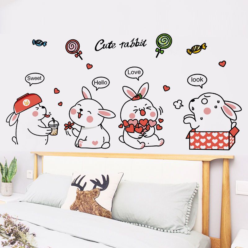 卡通贴纸装饰小图案可爱房间装饰品ins卧室床头背景墙壁贴画自粘可爱