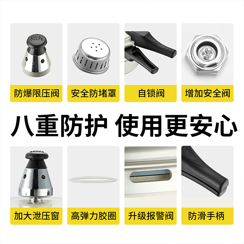 炊大皇原味压力锅20cm家用蒸煮炖焖高压锅安全防爆压力锅燃气电磁炉通用YL20YW