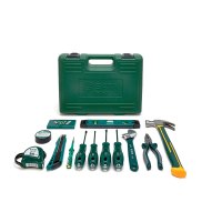 世达工具箱家用工具套装19件螺丝刀钢丝钳锤子卷尺内六角安装组套05163 05163世达工具箱家用工具套装19件螺丝刀