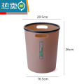XIANCAI垃圾桶家用厕所卫生间大容量客厅卧室厨房用小号垃圾桶办公室纸篓 棕色-小号加厚升级破损包赔 均码