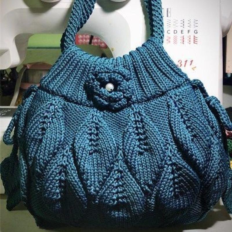 手工编织包女包手提包空心线编织包二红手提包