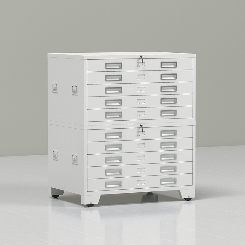 臻远 ZY-DTGA-2 工程图纸柜收纳柜 白色1号双节柜高清大图