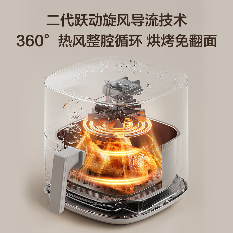美的(Midea)空气炸锅全自动实用大容量家用上下双热源烤红薯免翻面电炸锅烤箱[可视窗] MF-KZE5383高清大图