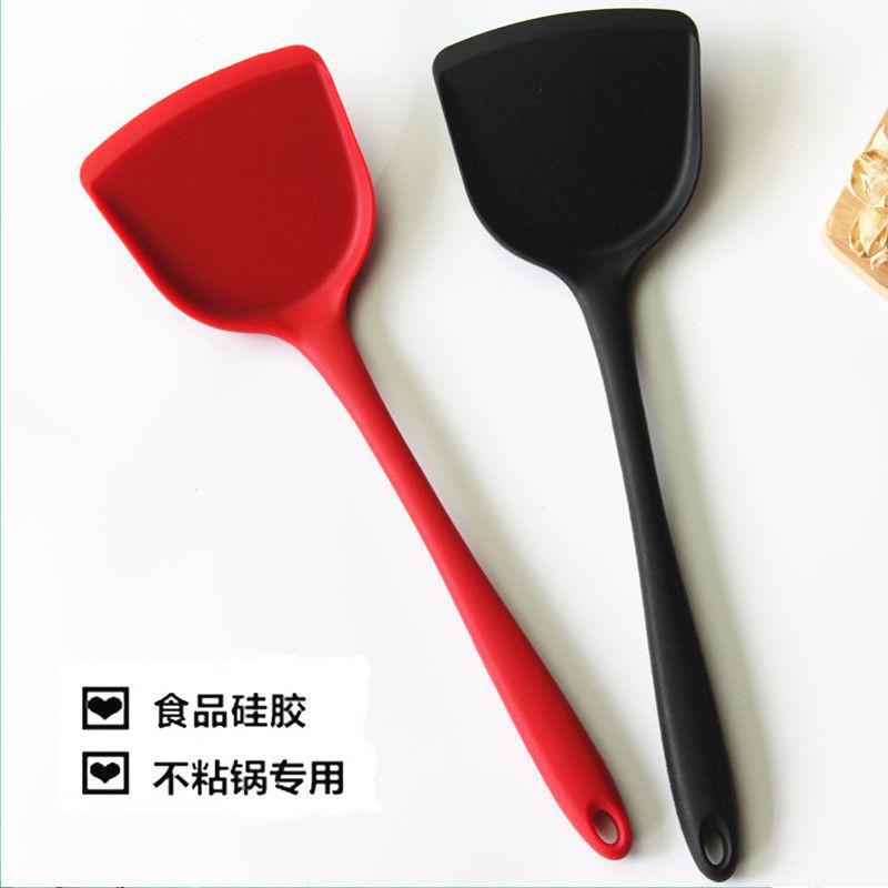 [新年特卖]食品级硅胶铲不粘锅专用锅铲 铲子耐高温炒菜铲子厨具菜铲吉祥鹤 红色 汤勺捞离两件套