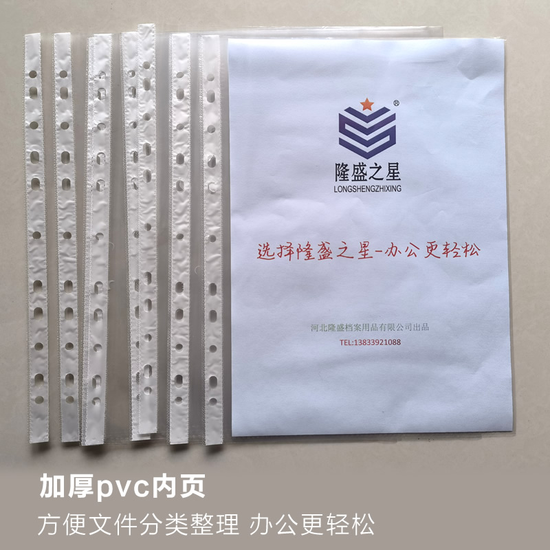 隆盛之星-中行授信档案内页-活页袋-加厚环保PVC透明材质-SXNY-A4文件管理2000页/箱高清大图