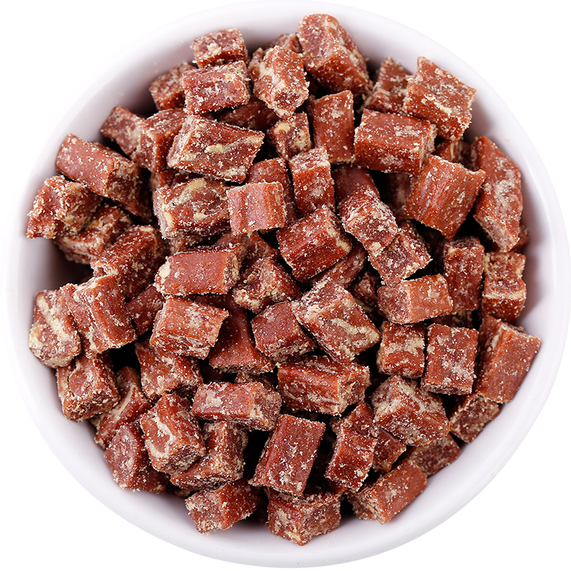 疯狂的小狗 狗狗零食美毛补钙 蛋黄牛肉粒 500g