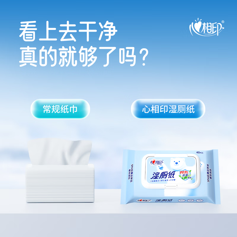 心相印 XCY040(箱装) 湿厕纸系列40片24包装湿巾(云熊22-1版)高清大图