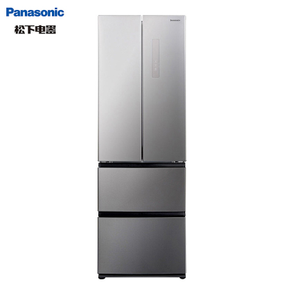 松下(Panasonic)NR-D380TG-S 380升 多门冰箱 变频节能 风冷无霜 多开门 智能 家用电冰箱 银色