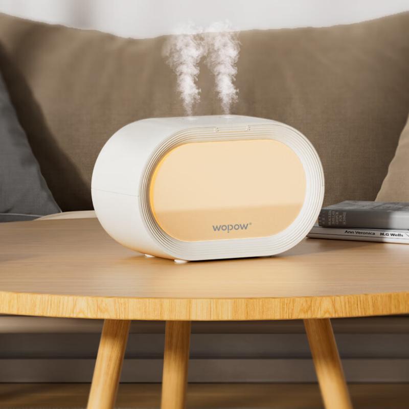 沃品(WOPOW)适合办公室家里容量大小巧便携静音双喷简约加湿器HM16高清大图