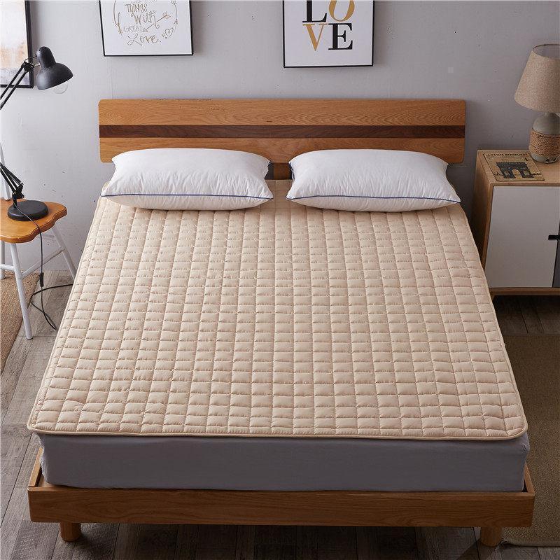 美帮汇可水洗床护垫儿童榻榻米床垫0.9m单人学生宿舍四季防滑地垫 驼色 180*200cm【加厚可水洗折叠】