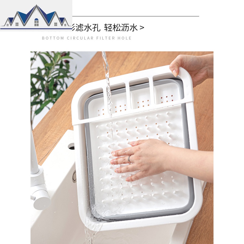 多功能可折叠沥水碗架厨房家用装碗盘碗筷餐具收纳篮放碗碟置物架 三维工匠高清大图