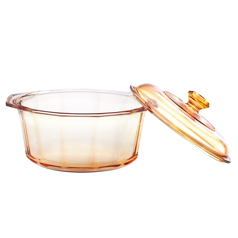 美国康宁visions家用晶钻22l炖锅汤锅煲汤明火直烧玻璃锅耐高温透明