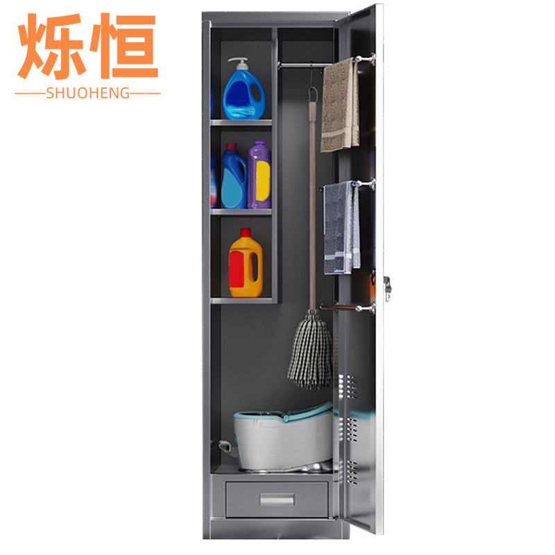 烁恒不锈钢清洁柜双门台高清大图