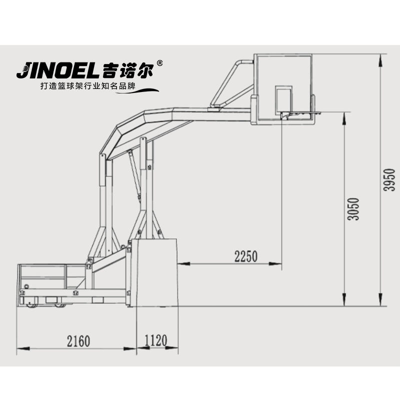 吉诺尔篮球架JNE-105手动升降篮球架高清大图
