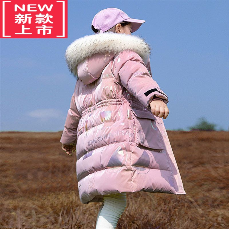 可莉允女童棉服2022冬装新款儿童加厚棉袄外套中大童冬季中长款羽绒棉衣