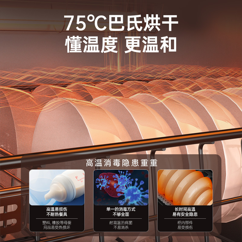 华帝(vatti)100升加大容量 二星级 臭氧+紫外线双重消毒 童锁保护 嵌入式 小尺寸换新 低温消毒柜i13025S