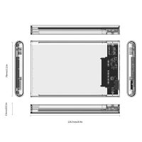 移动硬盘盒2.5英寸USB3.0 SATA串口笔记本电脑外置壳固态机械ssd硬盘盒子 全透明2139U3