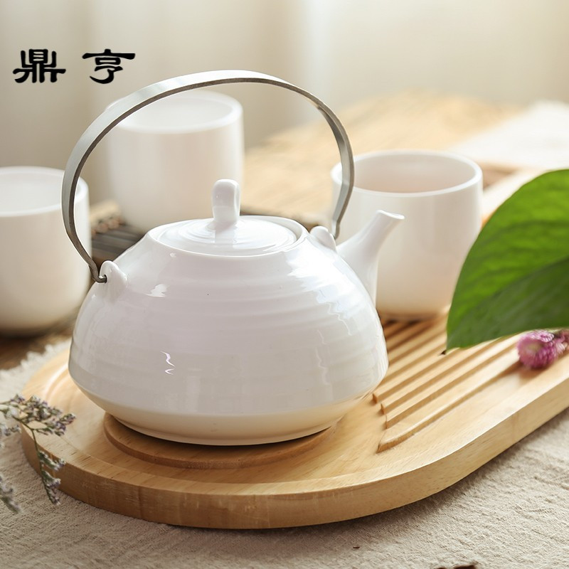 鼎亨北欧简约陶瓷凉白开冷水壶水杯组合水壶配托盘茶壶杯套装餐厅