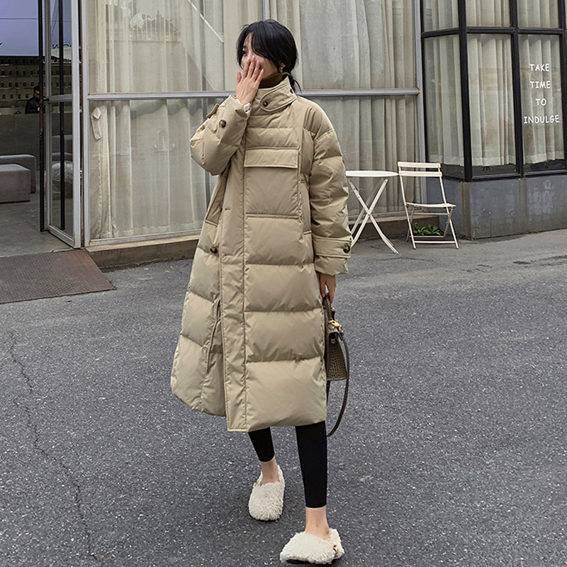 2025年女冬季韩版新款时尚羽绒棉服中长款宽松设计感加厚棉衣棉袄高清大图
