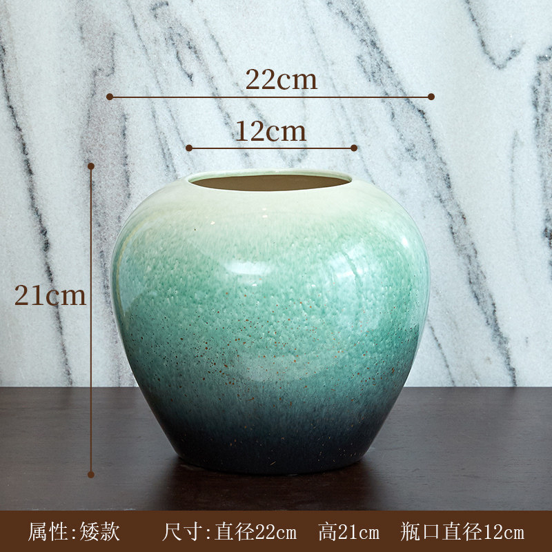 新中式陶瓷小花瓶花器摆件复古景德镇客厅插花北欧家居干花装饰品 三维工匠 素笺淡墨花瓶(高)