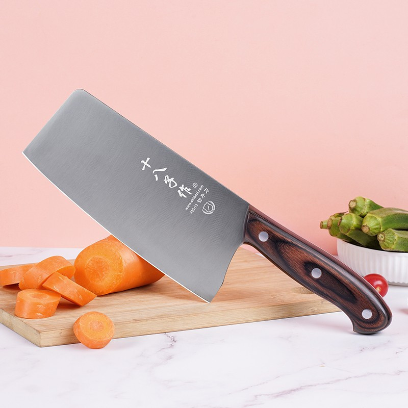 十八子作切菜单刀轻便小巧女士专用菜刀可拍蒜不锈钢小康切片刀s2308b