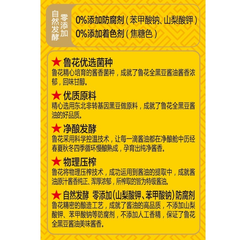 鲁花全黑豆味极鲜酱香酱油1L生抽家用凉拌炒菜酿造调味品调料