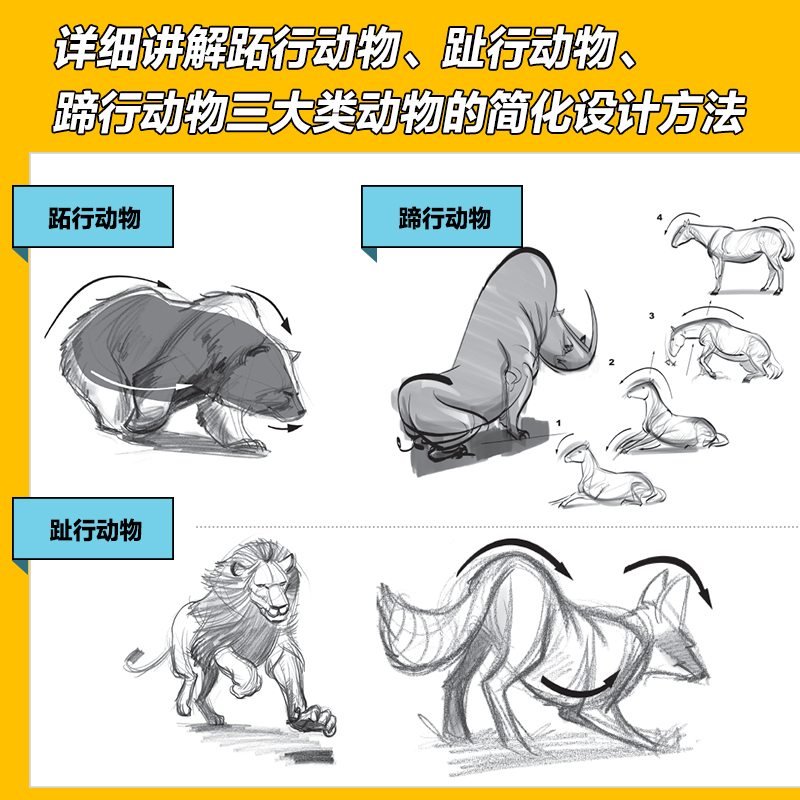 [正版]力 动物原画概念设计第2版 动物动态速写素描绘画教学动物写生力量速写绘画教程临摹画册艺用动物动态解剖角色设计