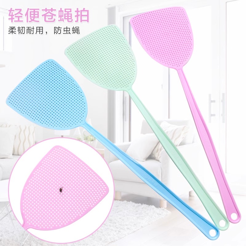 苍蝇拍加厚塑料长柄耐用家用加长手动大号拍子拍不烂灭蚊家庭常用