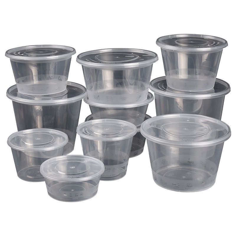 奥德鑫一次性pp餐盒700ml白色圆形整箱视频