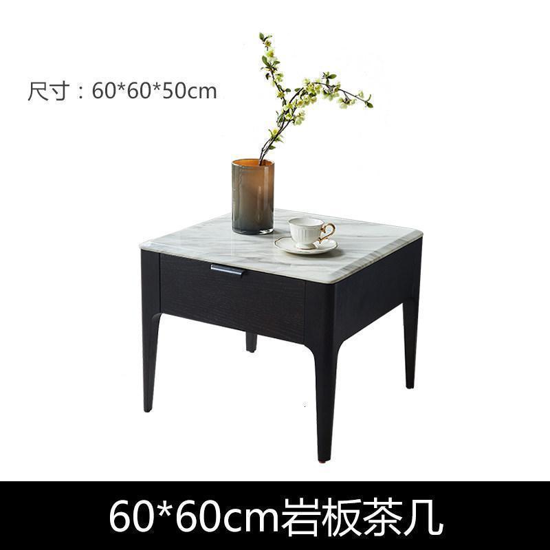 森美人全实木小茶几方形边几简约现代大理石客厅角几北欧小茶桌 意大利工艺岩板【角几】