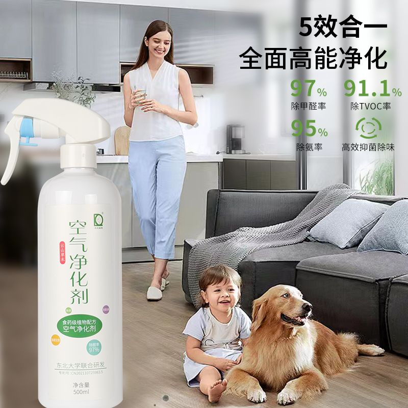 丹彩维健 甲醛清除剂家用家电家具清除空气净化剂净味抑菌500ml+2盒甲醛测试盒