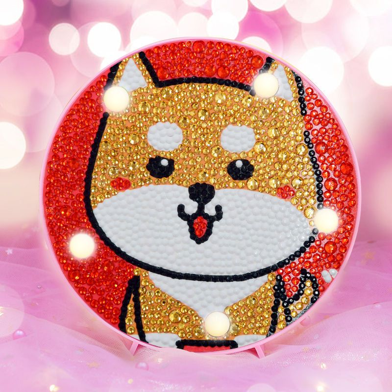 儿童小夜灯满钻钻石画十二生肖益智小幅贴画卡通圆形手工diy制作小