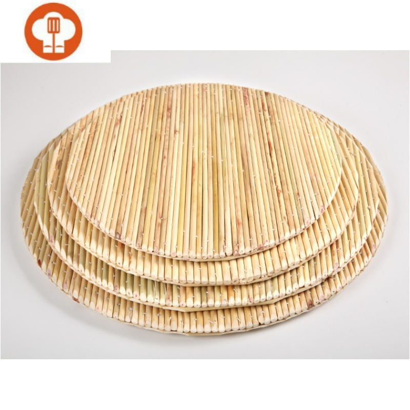 艺呈盖帘高粱杆盖帘家用饺子帘农家手工圆形水饺包子馒头盖垫包边锅盖