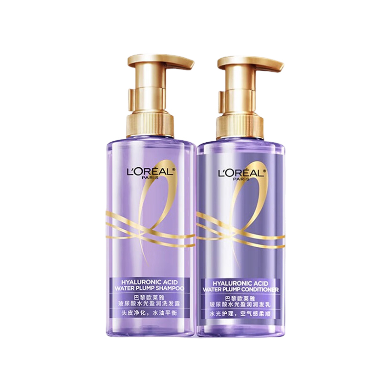 苏宁 欧莱雅 玻尿酸水光洗护套装 洗发露440ml+润发乳440ml