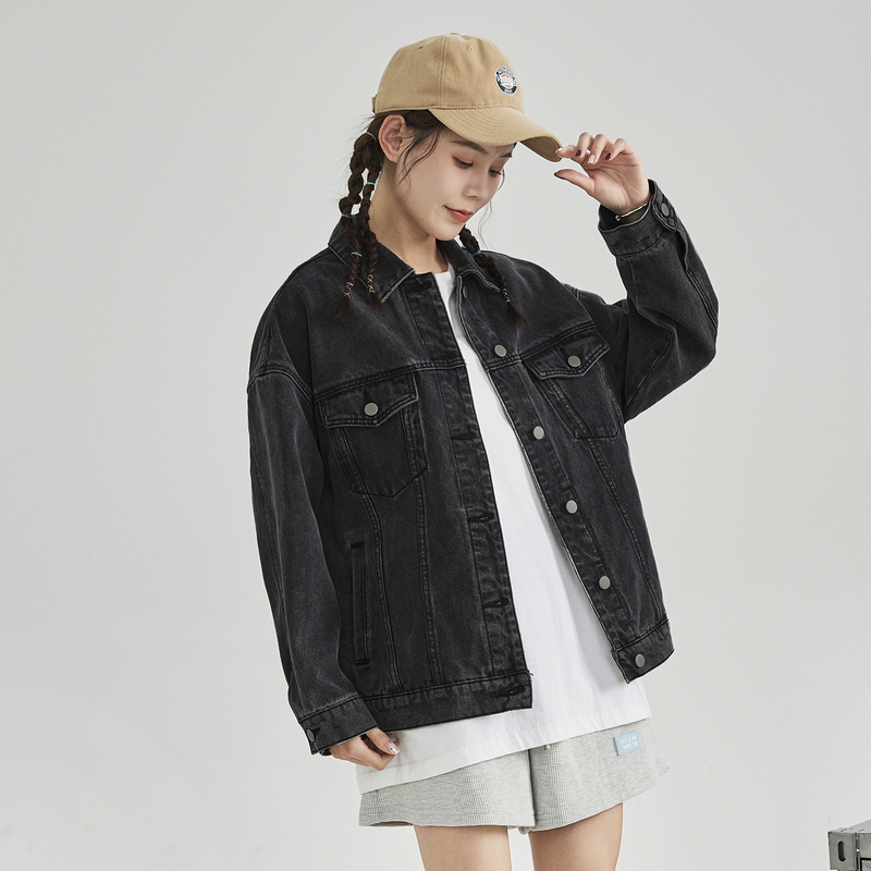 [1折价62.9元叠加优惠券]加菲猫联名唐狮春秋季新款牛仔外套女高级感夹克休闲上衣