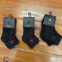 NIKE耐克袜子JORDAN运动休闲舒适男女大童短袜3双装HA5108-023 Z HA5108-023