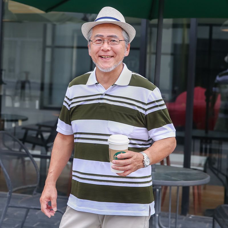 梵克公牛夏装爸爸装男短袖t恤中年男装中老年人爷爷夏季衣服宽松花