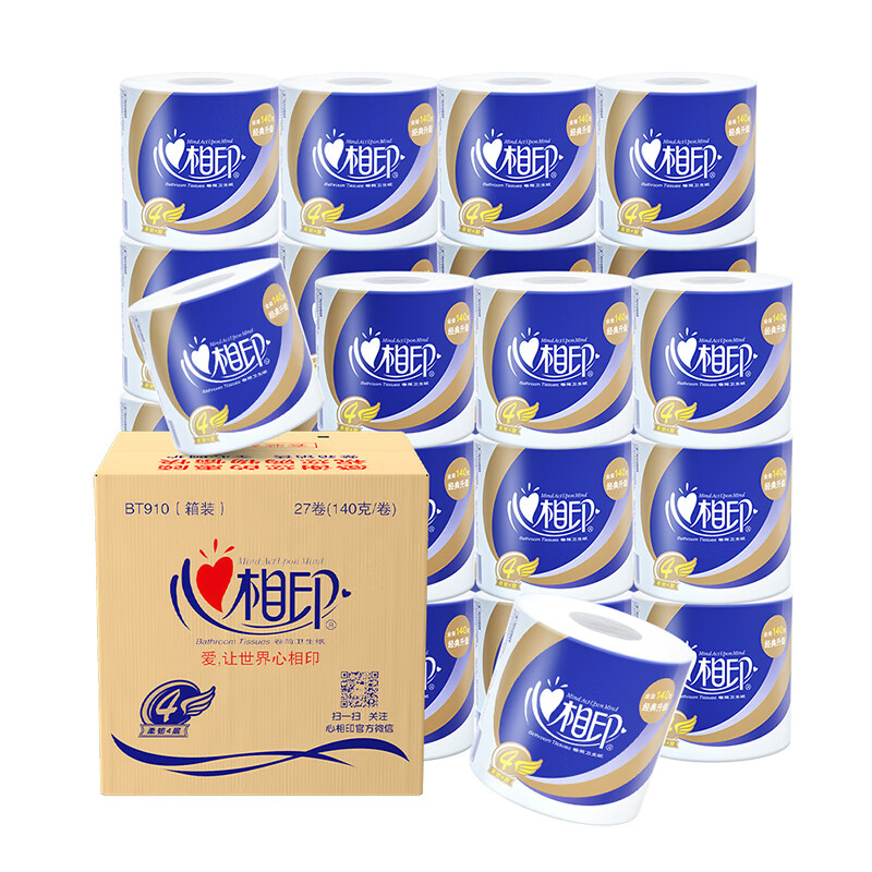 心相印BT910四层105mm*140mm*4层 140克/卷* 10卷/提 *6提/袋