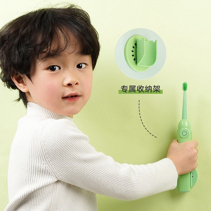 拜尔(BAIR)儿童小孩电动牙刷 声波震动充电全身防水软毛特护孩子专用压力感应 K9水蜜桃款高清大图