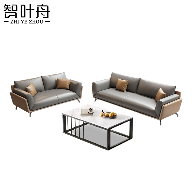 智叶舟沙发茶几组合200*90*80cm(3+2+茶几)套高清大图