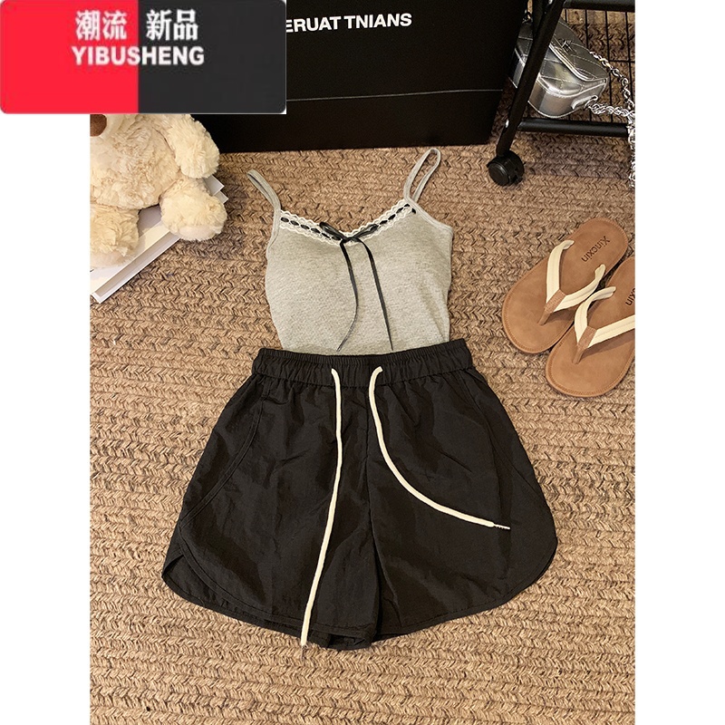 YIBUSHENG2024新款速干ins彩色多巴胺沙滩短裤季百搭宽松运动休闲裤女潮高清大图