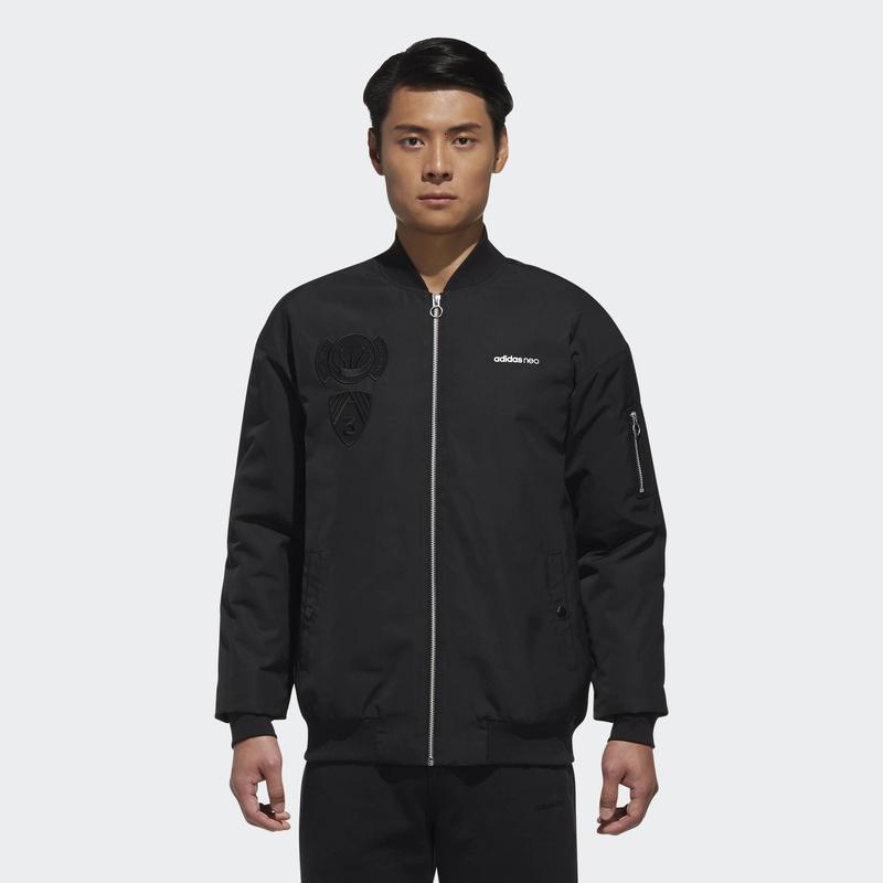 【自营】adidas阿迪达斯NEO男装V领保暖运动休闲棉服DM4208 3XL DM4208黑色