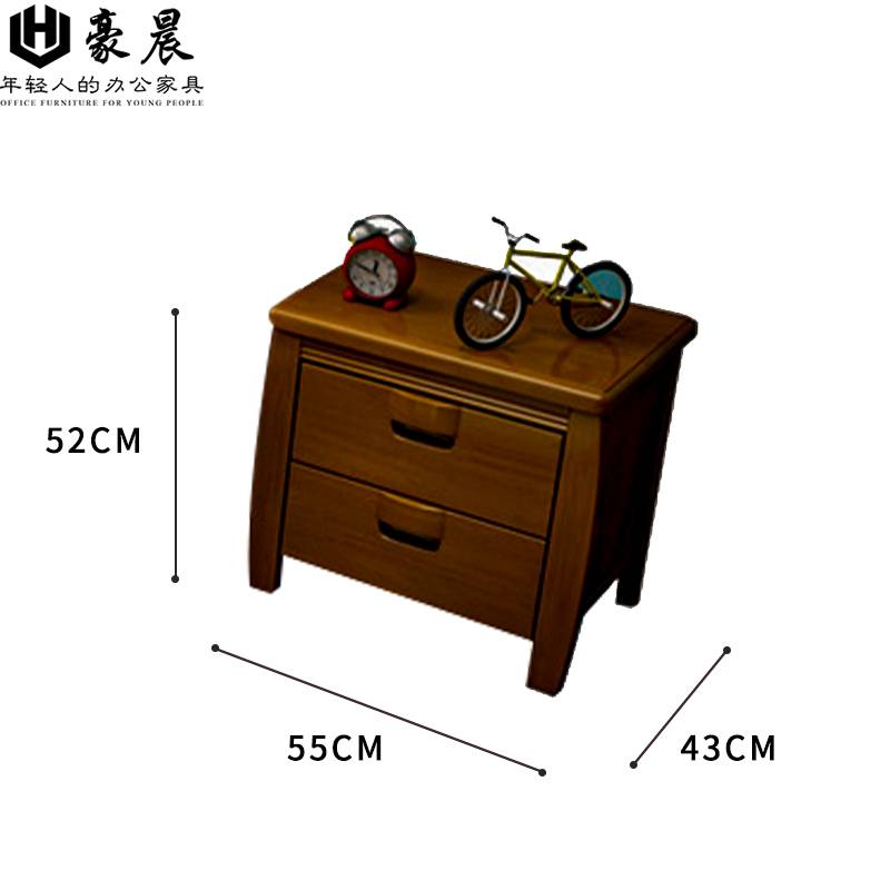 豪晨实木床(1000*2000mm 箱框结构+床头柜)张高清大图