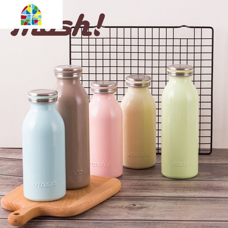 保温杯少女男士牛奶瓶学生水杯便携小巧文艺简约可爱杯子 FENGHOU 浅嫩绿色280ml图片