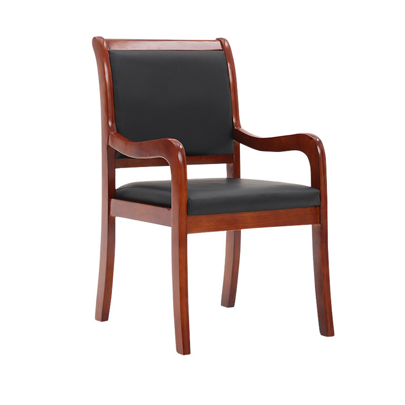 慧采云 办公家具办公椅会议椅员工椅实木椅简约带扶手木椅靠背椅