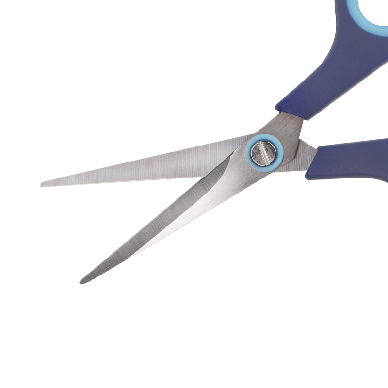 宝克(BAOKE)140mm小号合金不锈钢剪刀办公家用生活剪刀 蓝色 SR1501 1把/卡高清大图