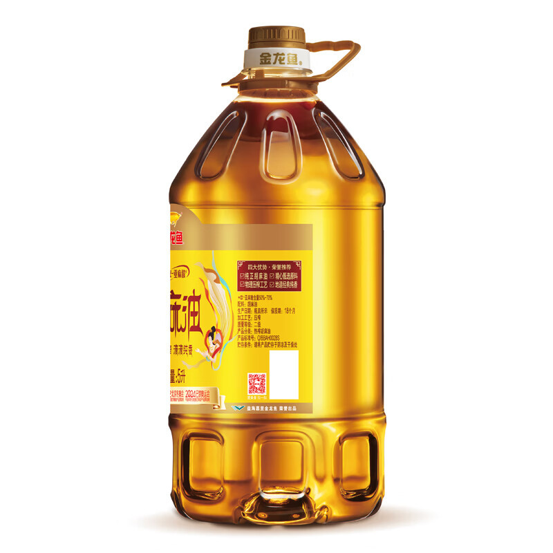 金龙鱼麻油5L 物理压榨 蕴含α-亚麻酸 5L*1桶