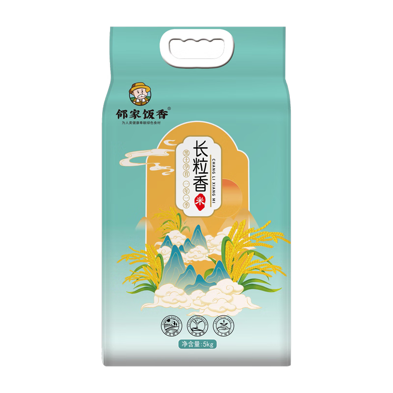 邻家饭香 东北大米 长粒香米 5kg/袋 鸭稻共生黑土地种植 LJFX86-C